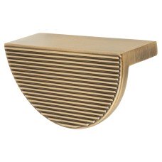 Hendel & Hendel Barrington Ribbed Eclipse Cabinet Finger Pull Handle - 64mm Centres - Antique Brass
