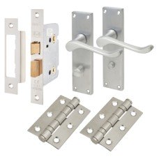 Exel Victorian Scroll Bathroom Lock Door Handle Kit - Satin Chrome