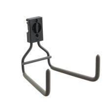 elfa Garage+ Storage Top Track System - Wide Double L-Hook for Storage Track - Matt Grey