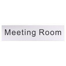 Exel Meeting Room Door Sign - 200 x 50mm - Brushed Silver Plastic