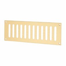 Hampstead Plain Slotted Vent - 229 x 76mm - 4085mm² Free Air Flow - Polished Brass