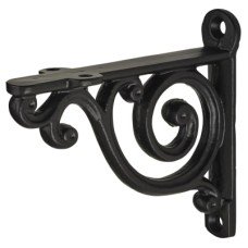 Olde Forge Swirl Shelf Bracket - 100 x 90mm - Black 