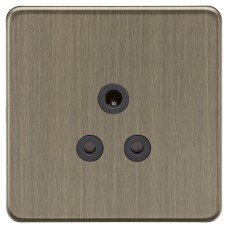 Knightsbridge 5A Screwless Flat Plate Unswitched Round Pin Socket - Antique Brass Knightsbridge 5A Screwless Flat Plate Unswitched Round Pin Socket - Antique Brass