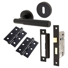 Exel Nova Lines 3 Lever Sashlock Door Handle Kit - Matt Black