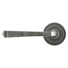 From The Anvil Pewter Door Handles on Round Art Deco Rose - Avon Range 