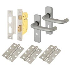 Exel Puma 19mm Return to Door 3 Lever Sashlock Door Handle Kit - Aluminium