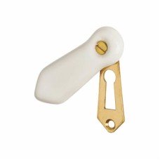 English Porcelain Escutcheon - 65 x 24mm - Keyhole - White 