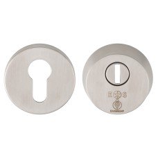 Eurospec 2 Star Security Escutcheon - 54mm Diameter - Euro - Satin Stainless Steel