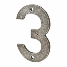 Finesse 76mm Screw Fix Door Numeral - 3 - Pewter