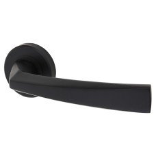 Serozzetta by Carlisle Brass Matt Black Door Handles on Round Rose - Scopo Range 