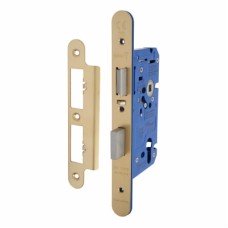 Hampstead Architectural DIN Euro Escape Sashlock - 85mm Case - 60mm Backset - Radius - PVD Brass