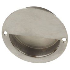 Exel Circular Flush Cabinet Pull Handle - 90mm Diameter - Satin Stainless Steel