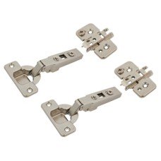 Blum CLIP Cabinet Hinge Pack with 0mm Mounting Plates - 100° - Sprung - Overlay - Zinc Plated - Pair