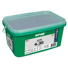 SPAX Yellox Pozi Countersunk Wood Screws Tub - 4.0 x 30mm - Yellow Zinc - Pack of 1275