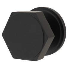 Hampstead Hexagonal Centre Door Knob - 80mm Rose Diameter - Matt Black
