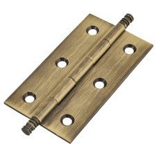 Solid Drawn Finial Butt Cabinet Hinge - 64 x 35 x 1.45mm - Antique Brass - Pair