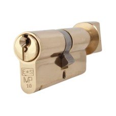 Eurospec 10 Pin 70mm Euro Thumbturn Cylinder - 35mm Turn + 35mm - Polished Brass - Keyed Alike