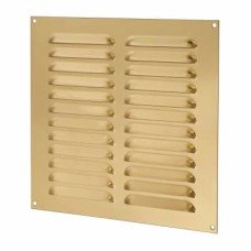 Hampstead Hooded Louvre Vent - 242 x 242mm - 11919mm² Free Air Flow - Polished Brass