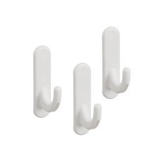 elfa Top Track System - Curve Tool & Storage Board Hooks - 62 x 15 x 40mm - White - Pack of 3