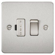 Knightsbridge 13A 1 Gang Flat Plate Switched Fused Spur - Brushed Chrome