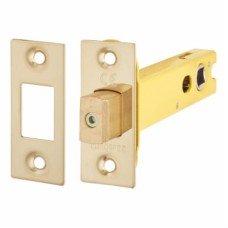 Exel 8mm Tubular Bathroom Deadbolt - 103mm Case - 82mm Backset - Square - PVD Brass