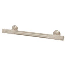 Exel York 12mm Partially Knurled T-Bar Cabinet Pull Handle - 128mm Centres - Satin Nickel