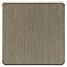 Knightsbridge 1 Gang Screwless Flat Plate Blank Plate - Antique Brass