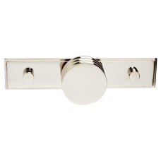 Frelan Hoxton Sturt Cabinet Knob on Rushton Backplate - 40mm Diameter - Polished Nickel