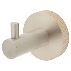 Hampstead Knurled Robe Hook - 57 x 30 x 60mm - Satin Stainless Steel 