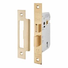 Exel Contract 3 Lever Sashlock - 76mm Case - 57mm Backset - Polished Brass