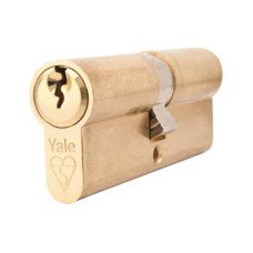 Yale 1 Star 6 Pin Kitemarked 80mm Euro Double Cylinder - 40 + 40mm - Pol Brass - Keyed to Differ