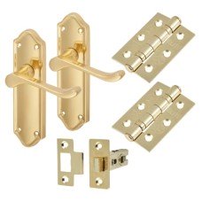 Exel Ashmead Latch Door Handle Kit - Polished Brass