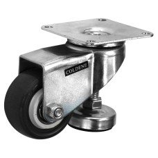 Coldene Heel Castor with Levelling Foot - Swivel - 50kg Max Weight - 40mm Diameter - Black