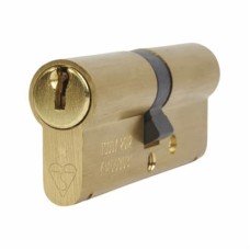 ERA 1 Star 6 Pin Kitemarked 80mm Euro Double Cylinder - 40 + 40mm - Polished Brass - Keyed to Differ