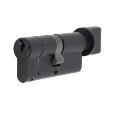 Eurospec 1 Star 6 Pin 80mm Euro Thumbturn Cylinder - 40 + 40mm - Matt Black - Keyed to Differ