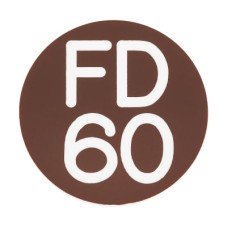 Exel FD60 Fire Door Sign - Self Adhesive - 25mm Diameter - Rigid Plastic - Brown