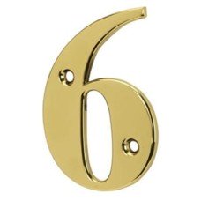 79mm Screw Fix Door Numeral - 6 / 9 - Polished Brass Effect 79mm Screw Fix Door Numeral - 6 / 9 - Polished Brass Effect