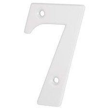 79mm Screw Fix Door Numeral - 7 - White
