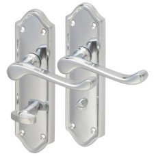 Exel Polished Chrome Scroll Bathroom Door Handle - Ashmead Range - 168 x 46mm