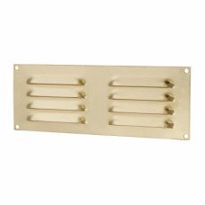 Hampstead Hooded Louvre Vent - 242 x 89mm - 3973mm² Free Air Flow - Polished Brass