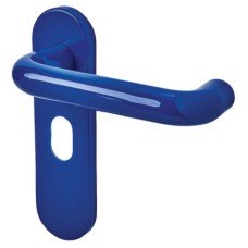 Hoppe AR600/24 Cobalt Blue Nylon Steel Core Safety Oval Door Handle - 48.5mm c/c - Paris Range