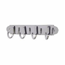 Heritage Brass by M Marcus Solid Brass Coat Rack - 223 x 64 x 40mm - 4 Hooks - Polished Chrome