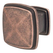 Exel Hadden Square Cabinet Knob - 31 x 31mm - Antique Copper