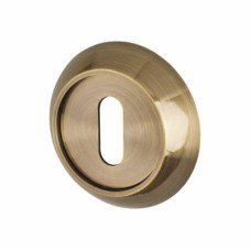 Hampstead Escutcheon - 50mm Diameter - Keyhole - Antique Brass