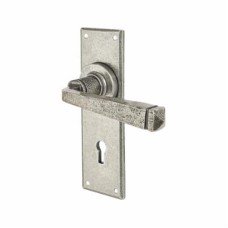 Olde Forge Pewter Keyhole Lock Door Handle - York Range - 152 x 48mm
