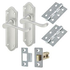 Exel Ashmead Latch Door Handle Kit - Satin Chrome