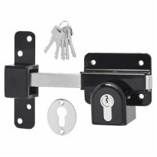 GateMate Locking Long Throw Gate Lock - 50mm Gate Thickness - Double Euro Cylinder - 316 Stainless Steel 
