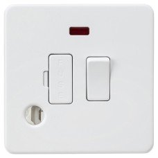Knightsbridge 13A 1 Gang Screwless Switched Fused Spur with Neon & Flex Outlet - Matt White