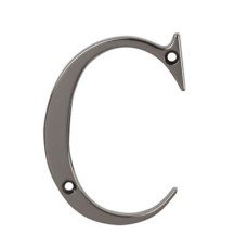 76mm Screw Fix Door Letter - C - Bright Bronze
