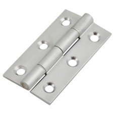 Solid Drawn Butt Cabinet Hinge - 50 x 28 x 1.45mm - Satin Chrome - Pair
